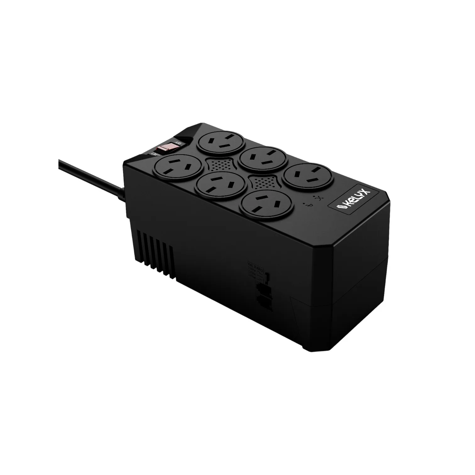 Estabilizador Kelyx 6 tomas Max. 600W  1200VA  150-270V Surge Protection 1mt