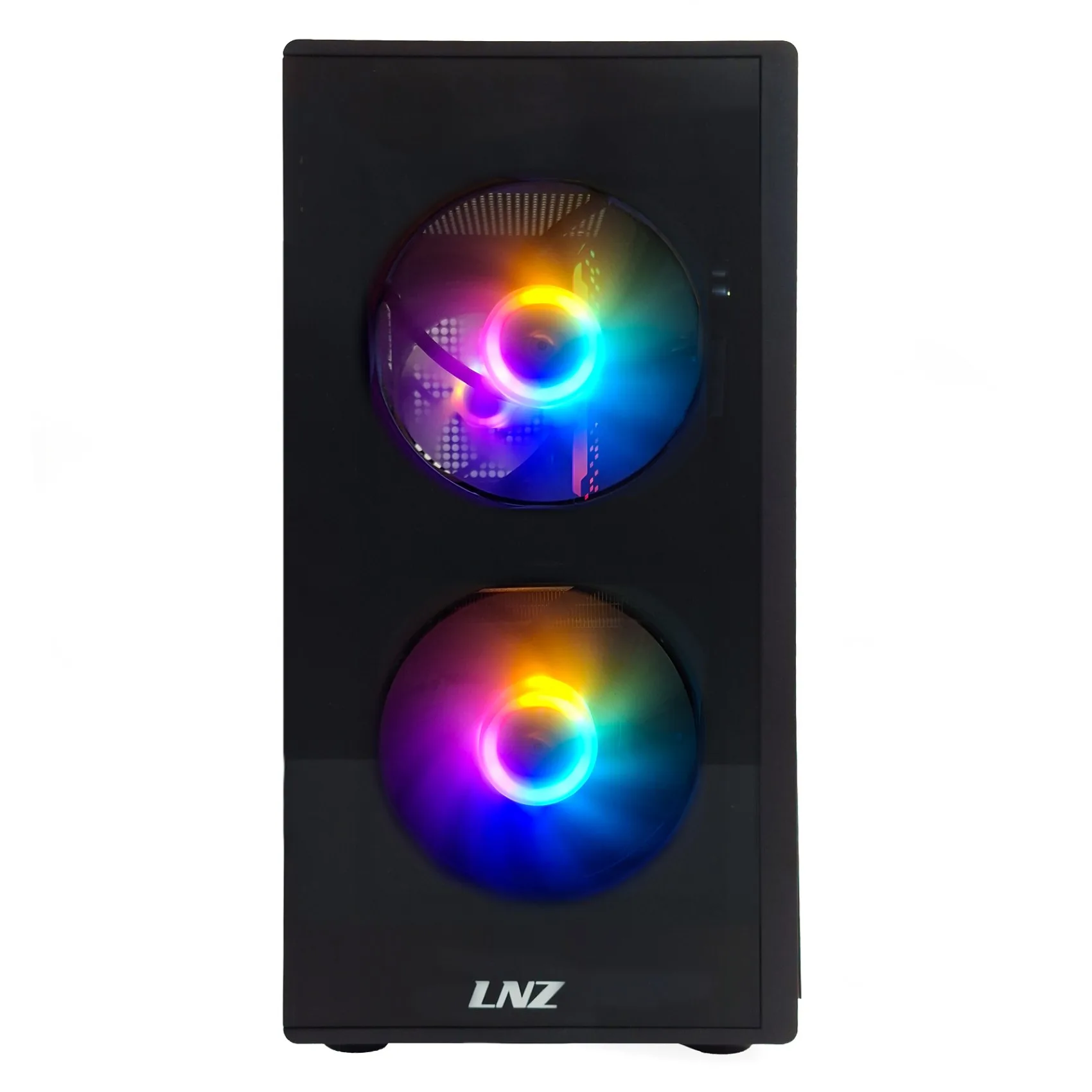 GABINETE MICRO ATX  LNZ M10 ,3 fan,vidrio templado lat/front GAMER !!