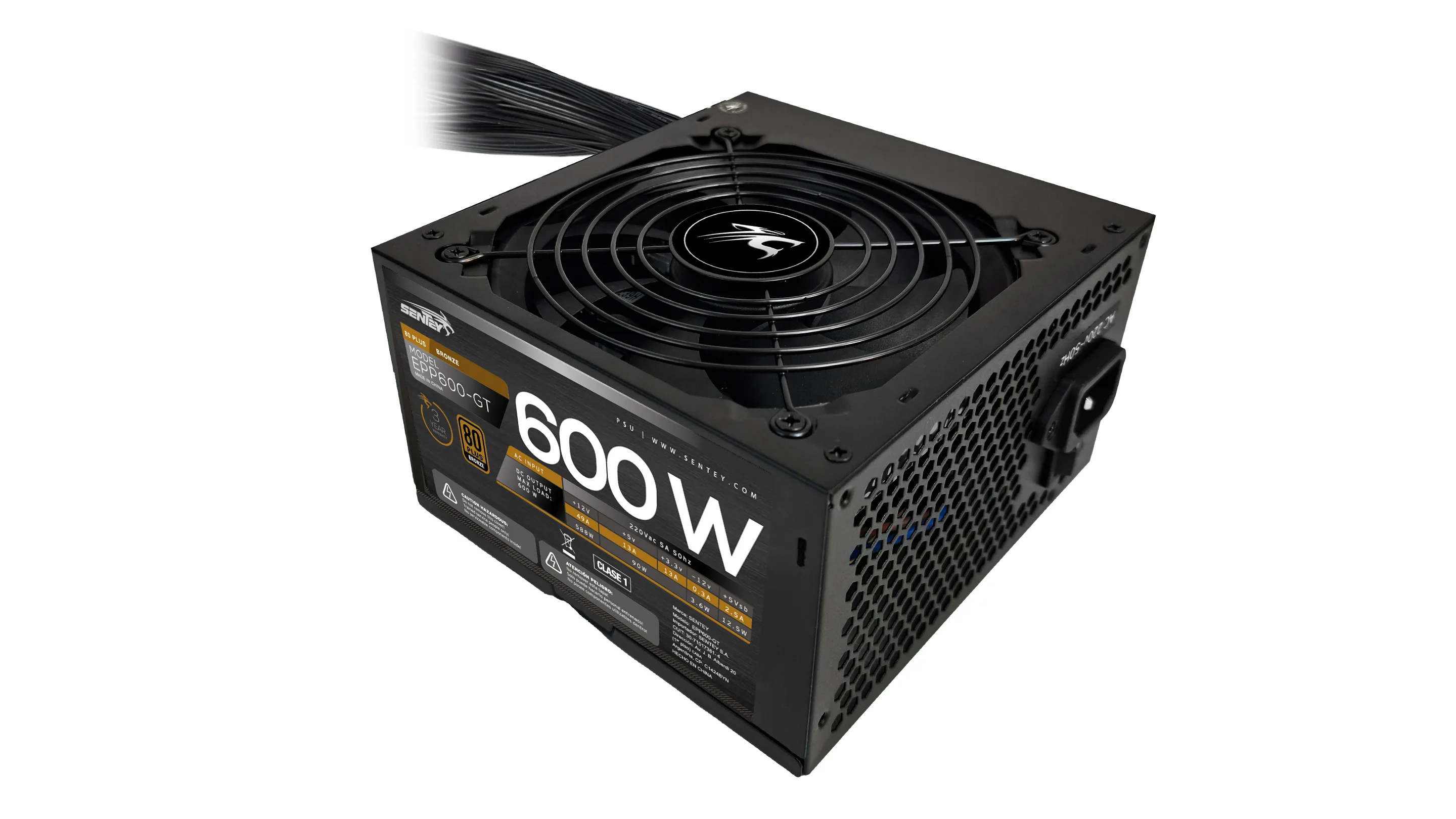 FUENTE SENTEY 600W PLUS BRONZE