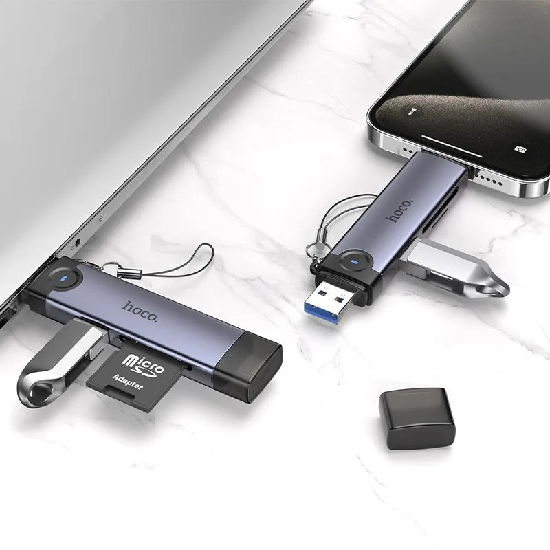 LECTOR DE MEMORIAS HOCO PREMIUM  HB 56 Victory   3 EN 1 Lee  SD/TF + OTG !!