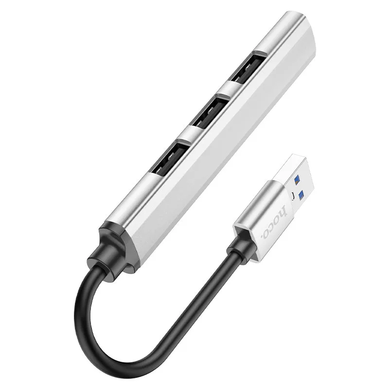 HUB HOCO PREMIUM  USB hub 4-in-1 “HB26” USB3.0+USB2.0*3  ALUMINIO