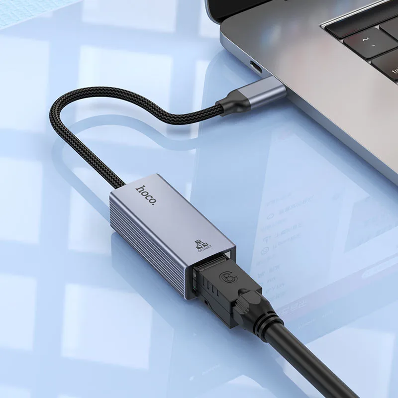 ADAPTADOR ETHERNET GIGABIT HOCO PREMIUM  UA37 TIPO C  a RJ45