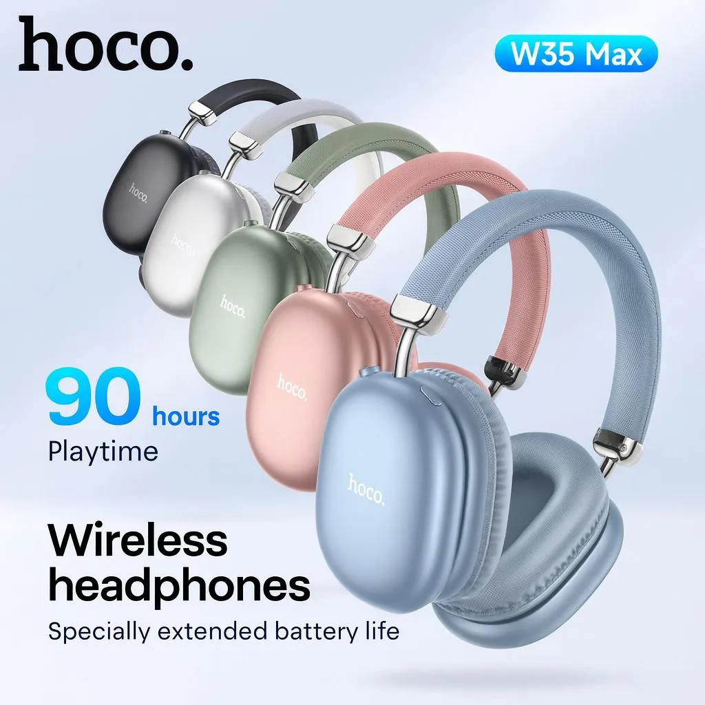 AURICULAR BT VINCHA HOCO PREMIUM  W35 Max Joy 90 Hrs !!!   5 Colores
