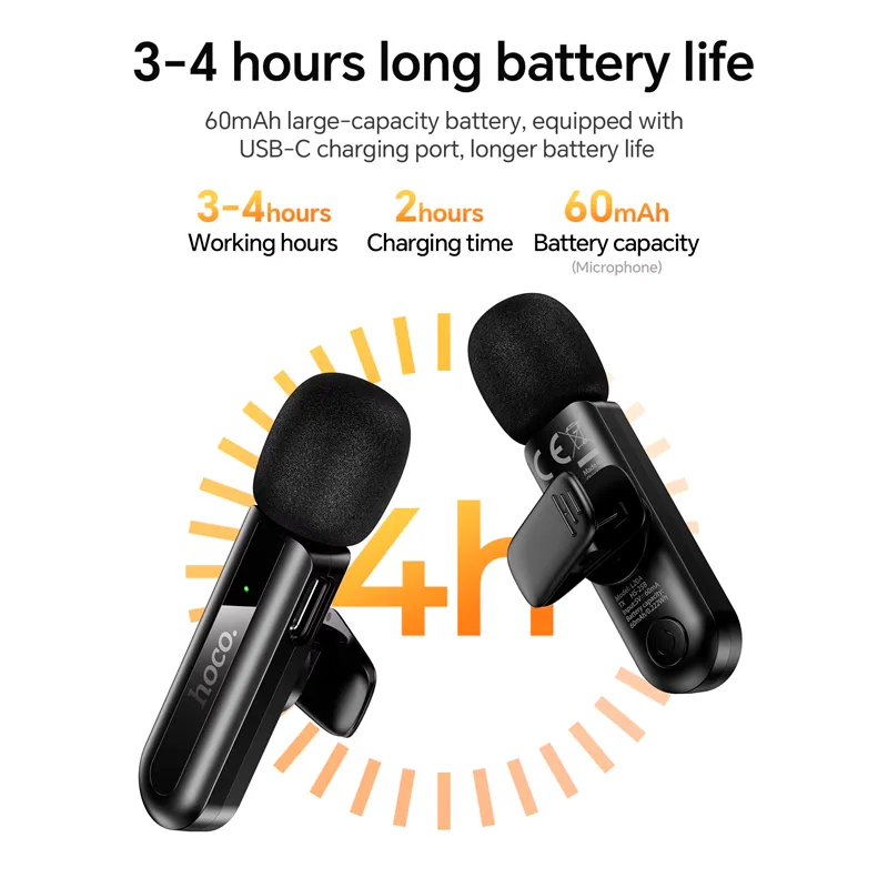 MICROFONO DUAL CORBATERO HOCO PREMIUM L20A Fair   C + LIGHTNING
