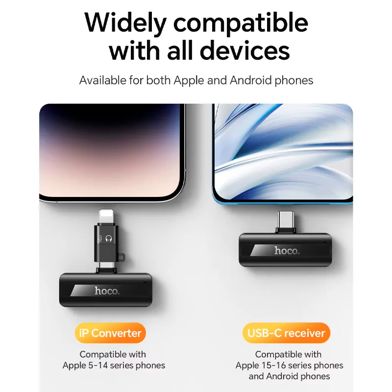 MICROFONO DUAL CORBATERO HOCO PREMIUM L20A Fair   C + LIGHTNING