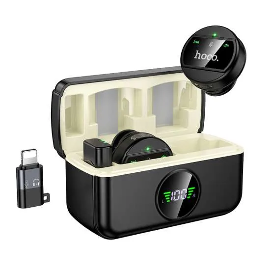 MICROFONO  DUAL CORBATERO  HOCO PREMIUM L22  BRIGHT   