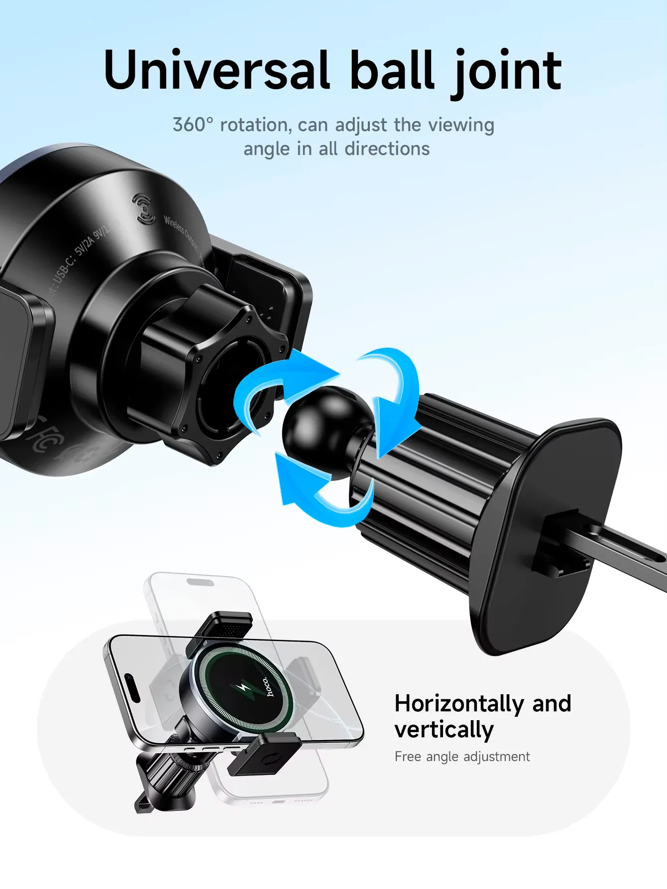 SOPORTE AUTO MAGNETICO WIRELESS HOCO PREMIUM  