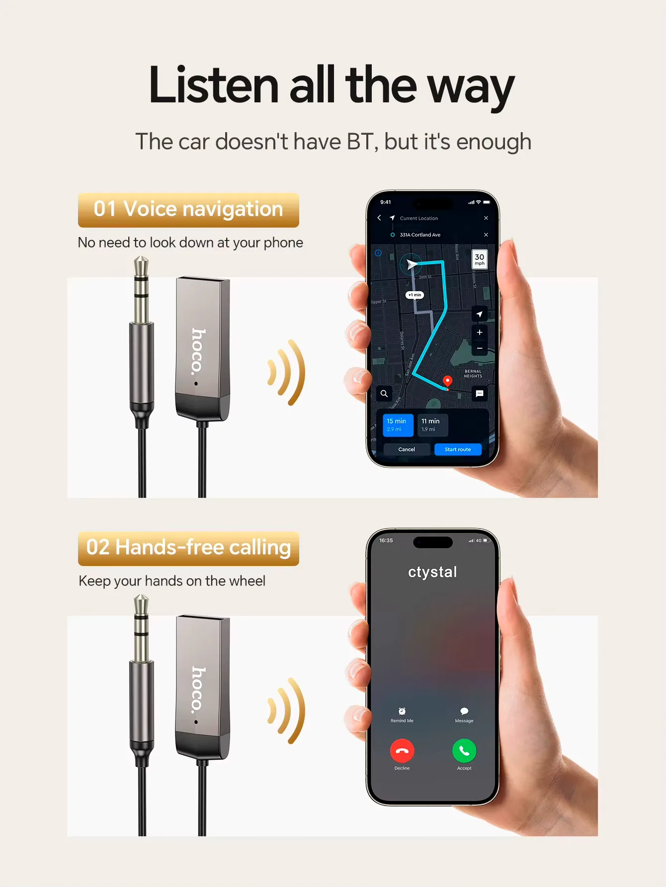 ADAPTADOR BLUETOOTH HOCO PREMIUM  E78 Benefit  