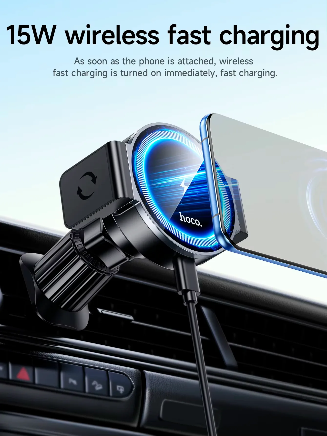 SOPORTE AUTO MAGNETICO WIRELESS HOCO PREMIUM  