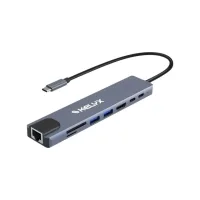 Hub Kelyx 8en1 Type C HDMI SD USB 2.0 x2 / USB 3.0 x2 RJ45