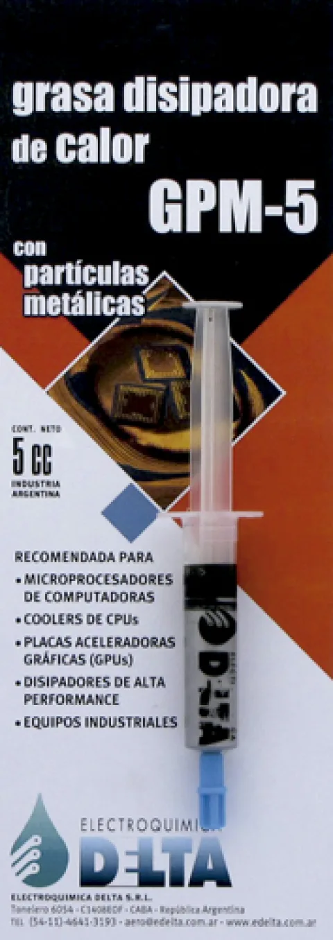 Grasa Siliconada Delta Gpm-5 Metal Pasta Termica Jeringa 5cc METALICA