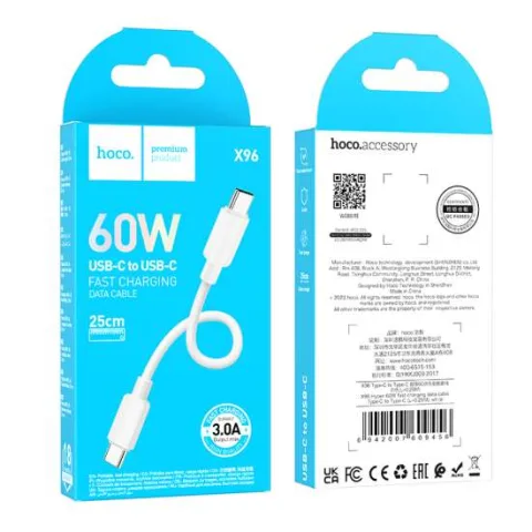 CABLE HOCO PREMIUM  X96 TIPO C a TIPO C  PD 60W  