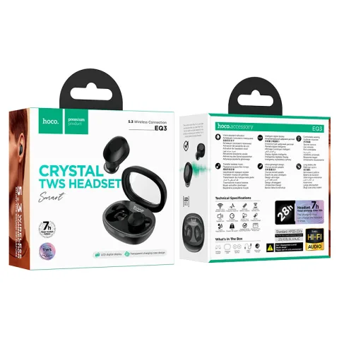 AURICULAR BT TWS  HOCO PREMIUM  EQ3 CRYSTAL 