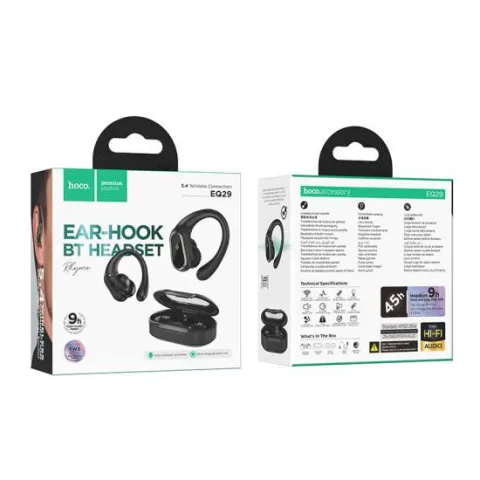 AURICULAR BT TWS  EAR-HOOK(c/Gancho oreja)  HOCO PREMIUM  EQ29  Rhyme