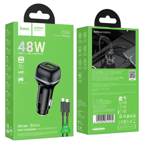 CARGADOR AUTO HOCO PREMIUM  